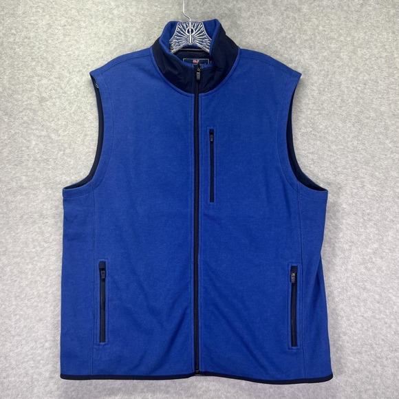 Vineyard Vines Vest Mens Large Mountain Fleece Lined Full Zip Outdoor - Picture 1 of 7